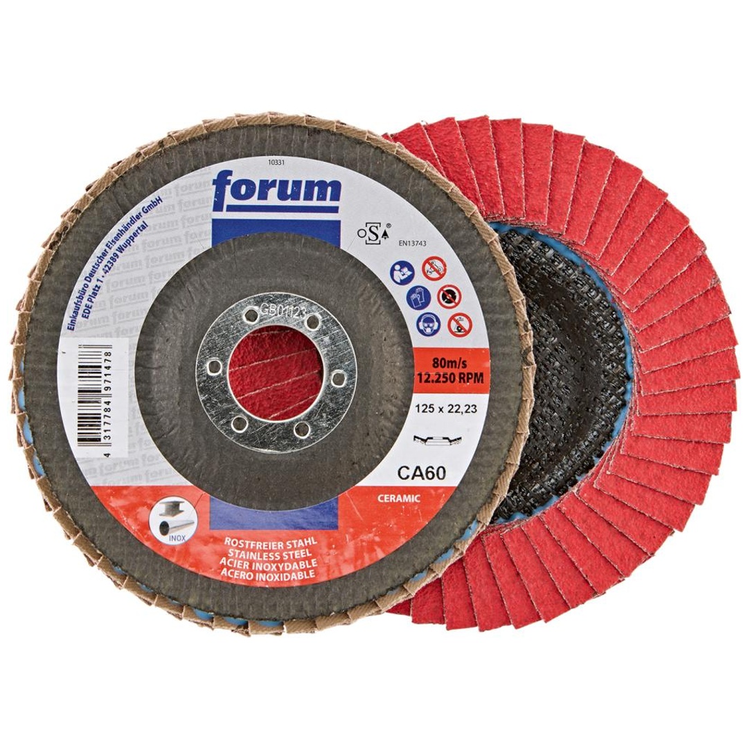 Forum Fächerschleifscheibe 125 mm, Keramikkorn, gewölbt, CA 60