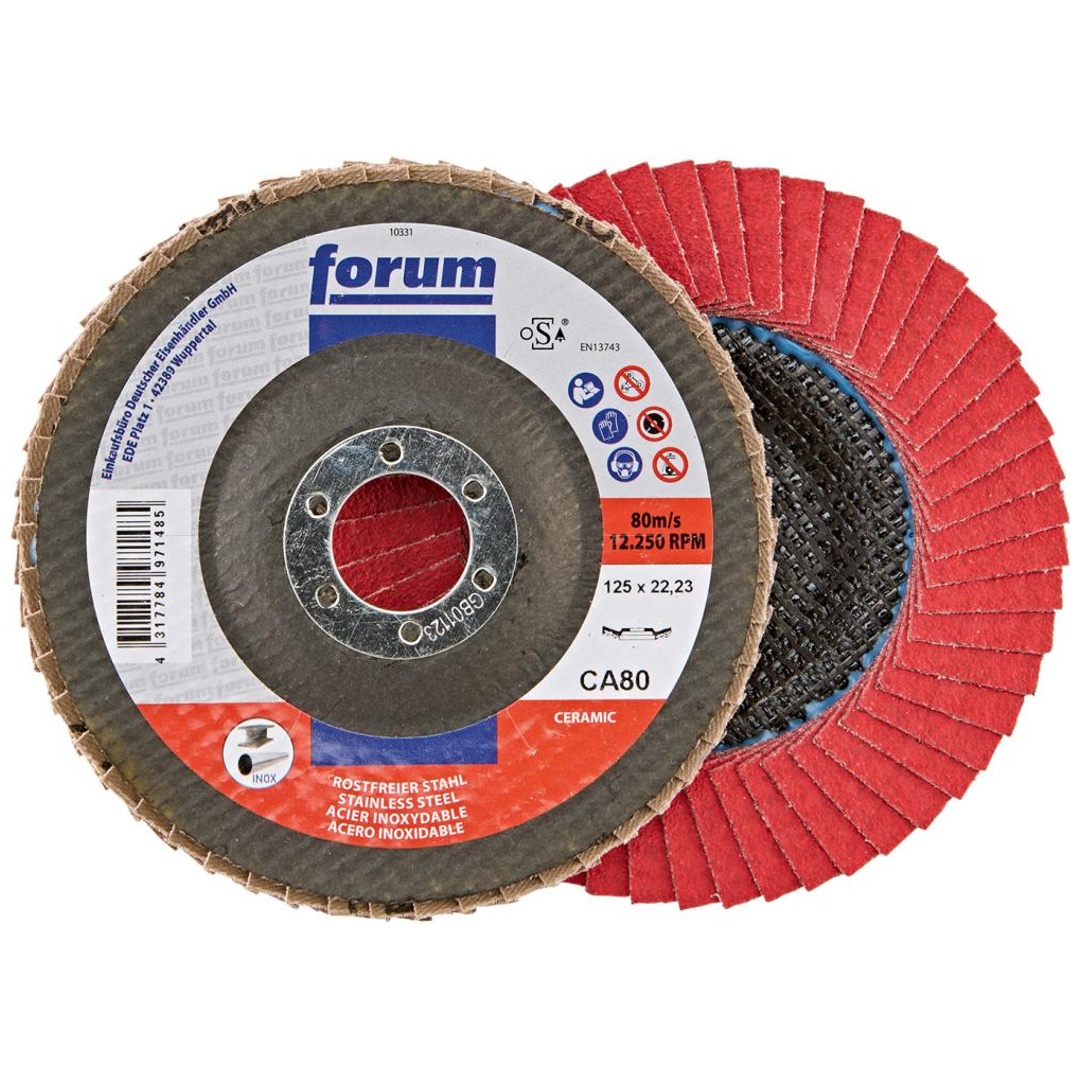 Forum Fächerschleifscheibe 125 mm, Keramikkorn, gewölbt, CA 80