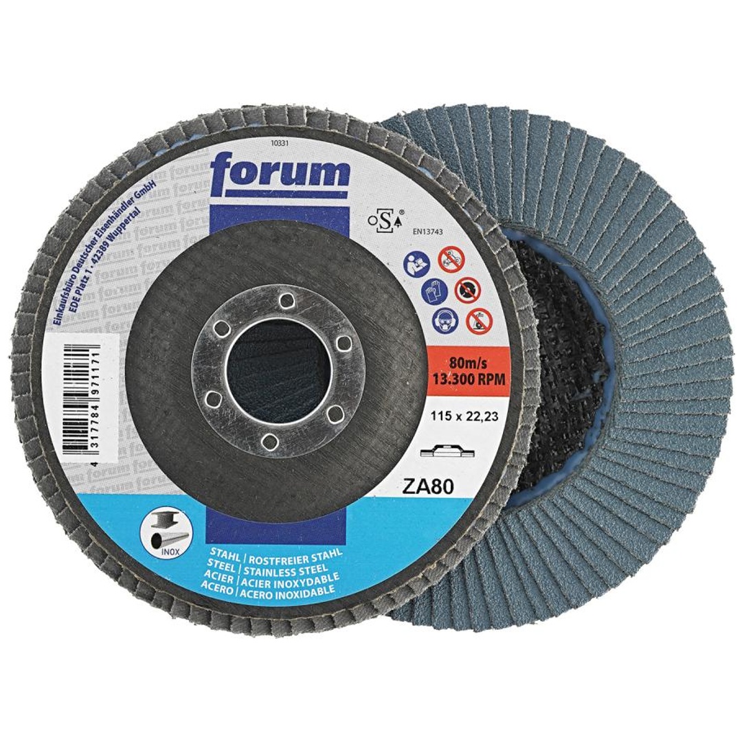 Forum Fächerschleifscheibe 115 mm, Zirkonkorund, gerade, ZK 80
