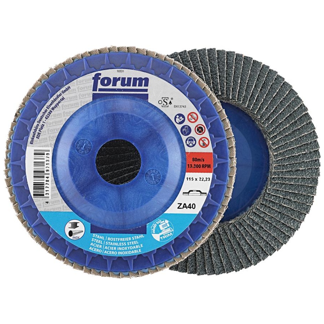 Forum Fächerschleifscheibe 115mm, gewölbt, ZK 40 trimmbar