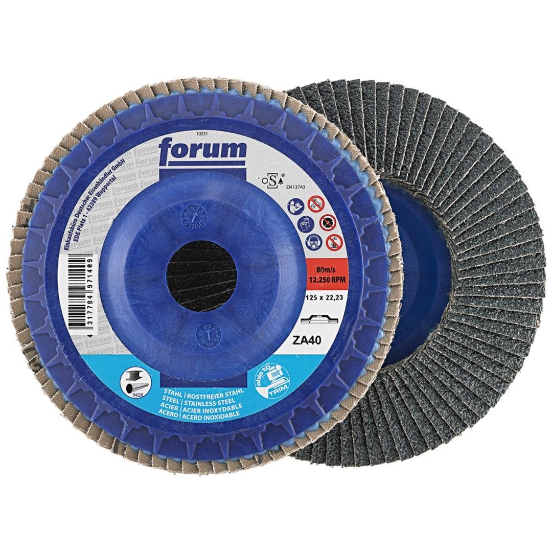 Forum Fächerschleifscheibe 125mm, gewölbt, ZK 40 trimmbar