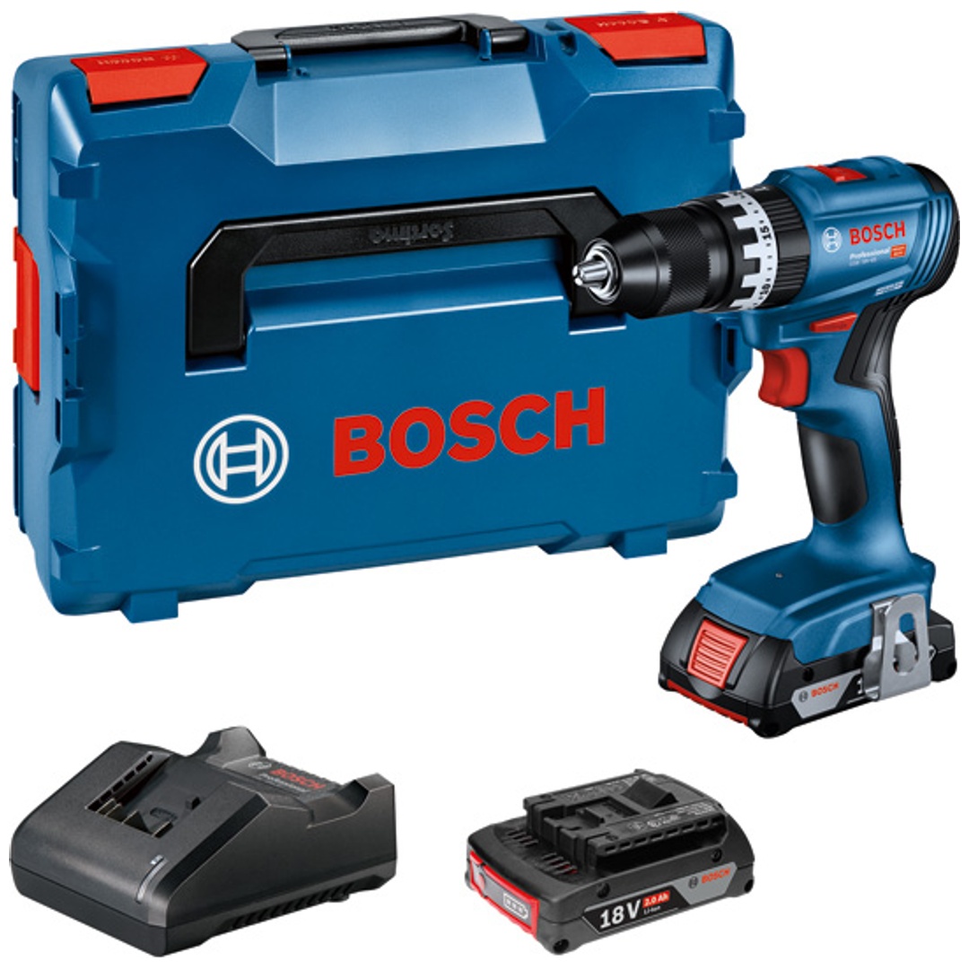 Bosch Professional Bosch Akku-Schlagbohrschrauber GSB 18V-45, incl. 2x Akku GBA 2 Ah, Schnellladegerät, L-BOXX