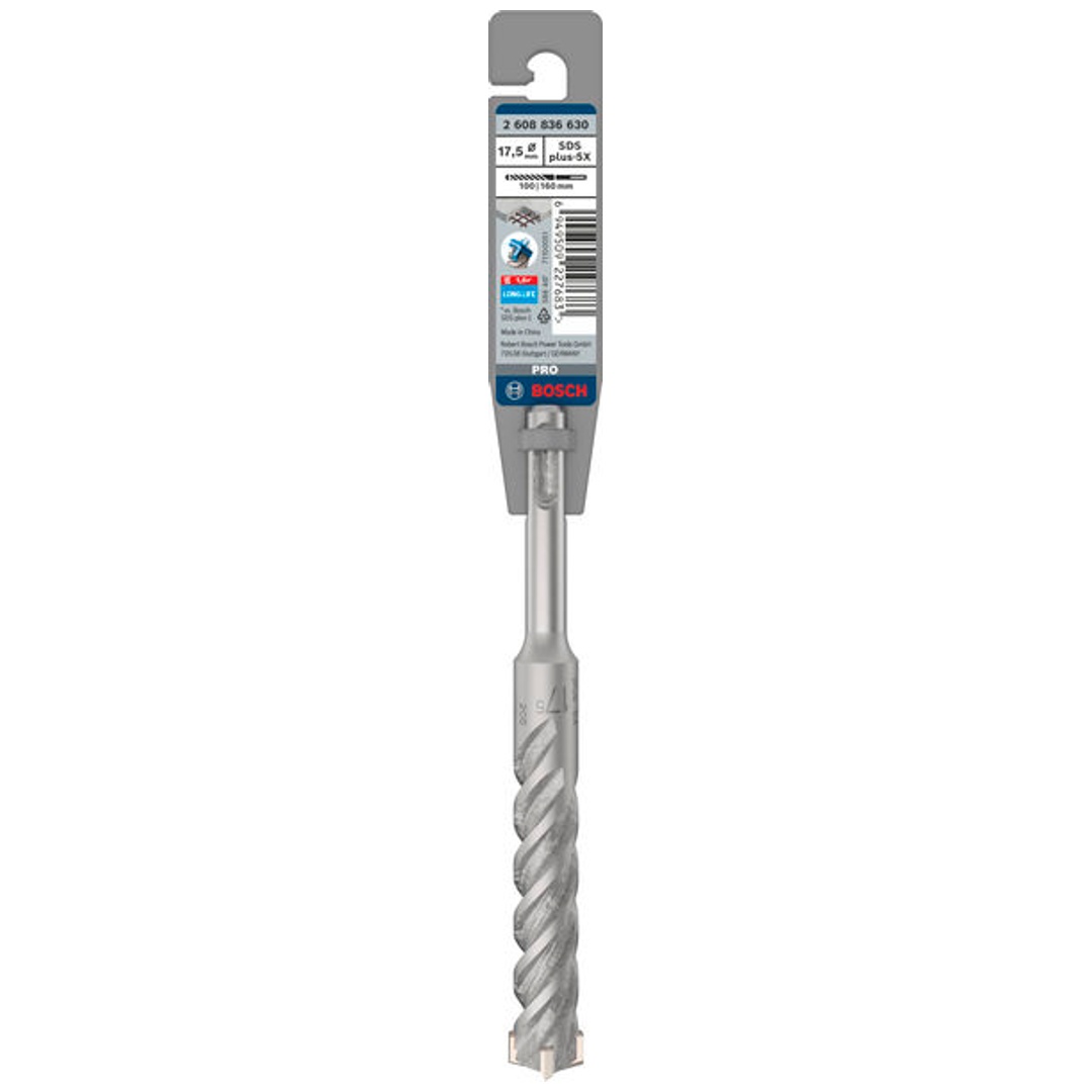 Bosch Professional Bosch PRO Hammerbohrer SDS-plus-5X, 17,5 x 100 x 160 mm, (1 Stk.)