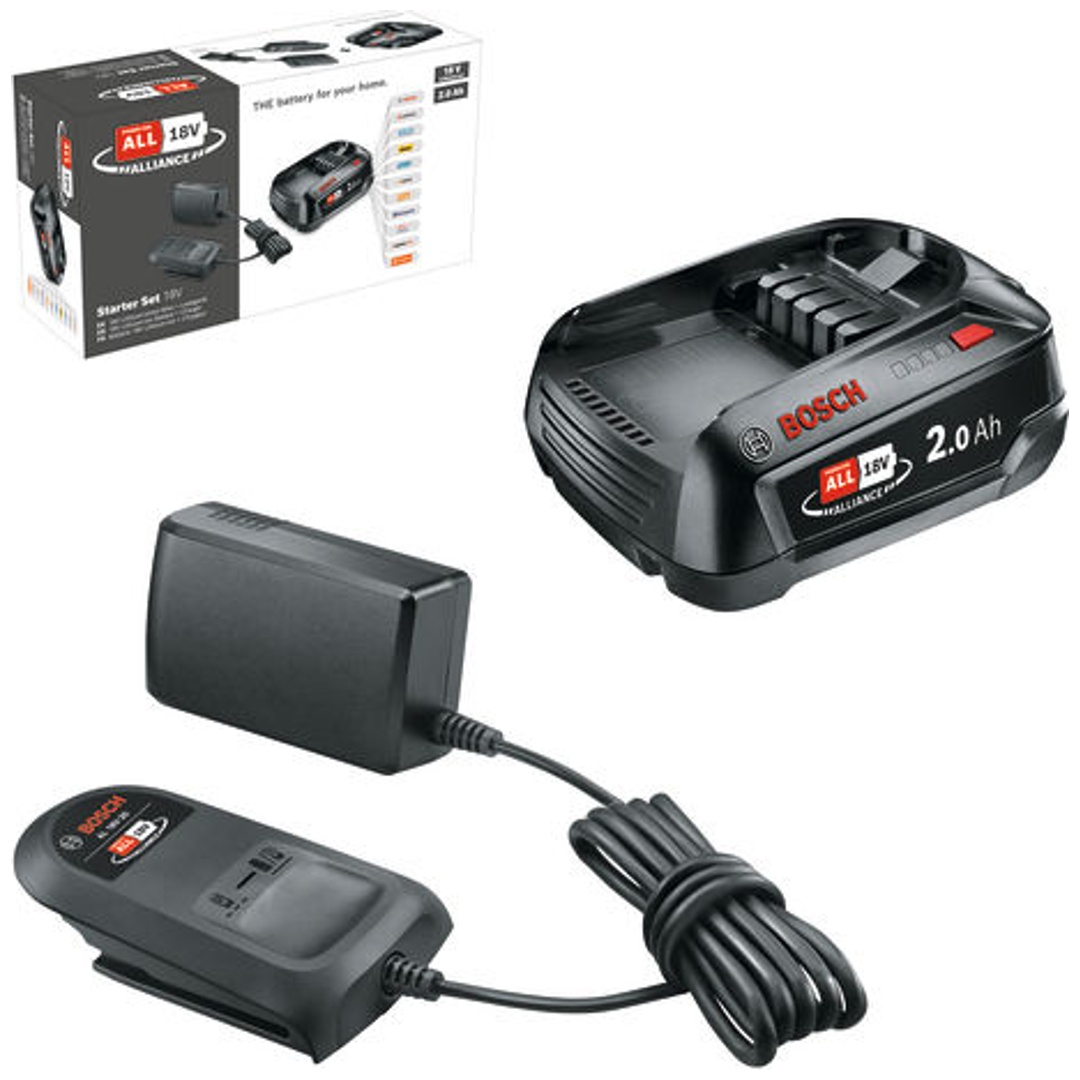 Bosch Starter-Set 18V Alliance, 1 x Akku PBA 18V 2.0Ah + Ladegerät AL 18V-20