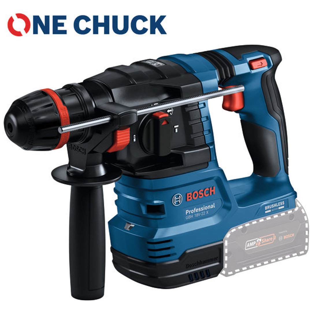 Bosch Professional Bosch Akku-Bohrhammer mit ONECHUCK GBH 18V-22 X, incl. Tiefenanschlag, Karton
