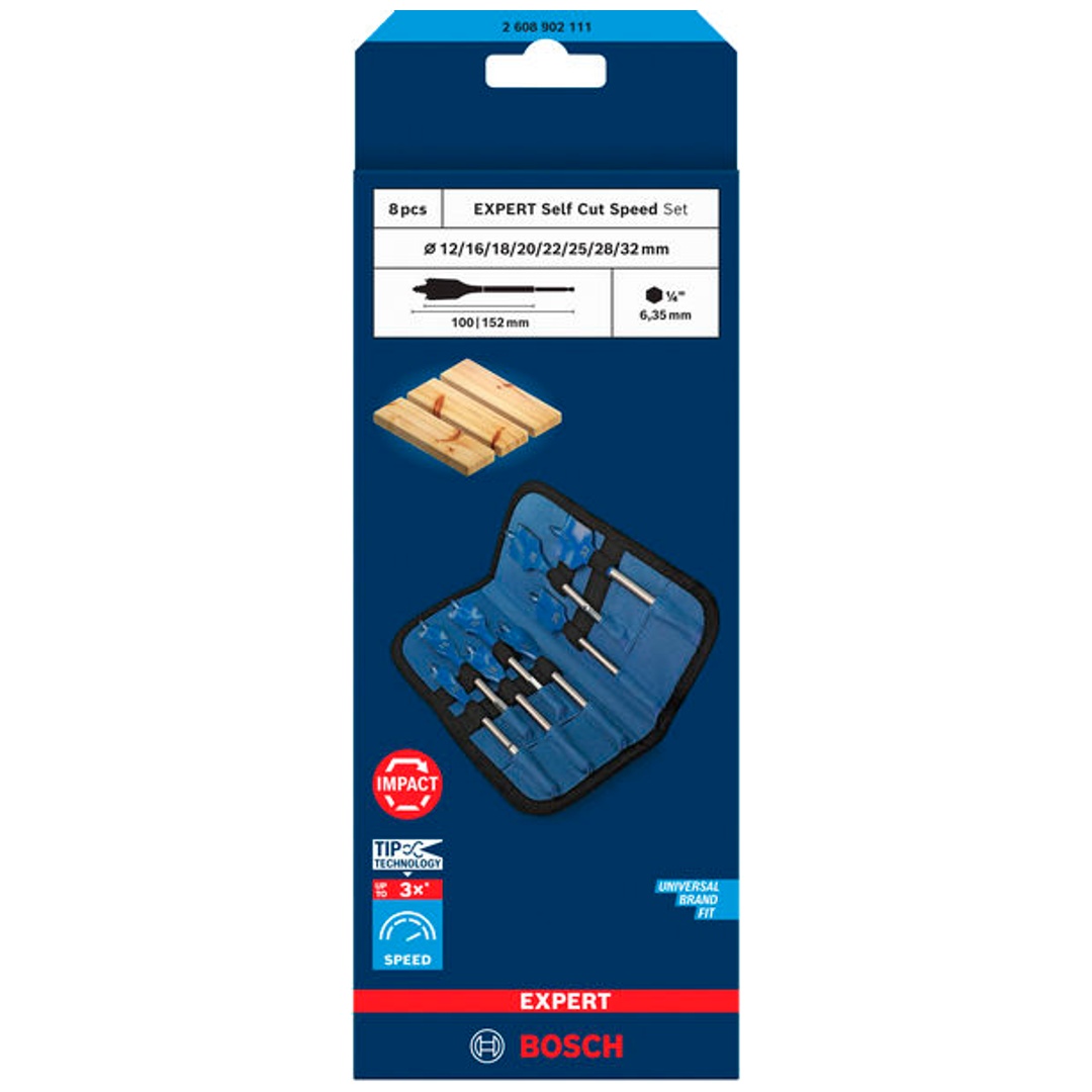 Bosch Professional Bosch EXPERT SelfCutSpeed Flachfräsbohrerset, 8-tlg.