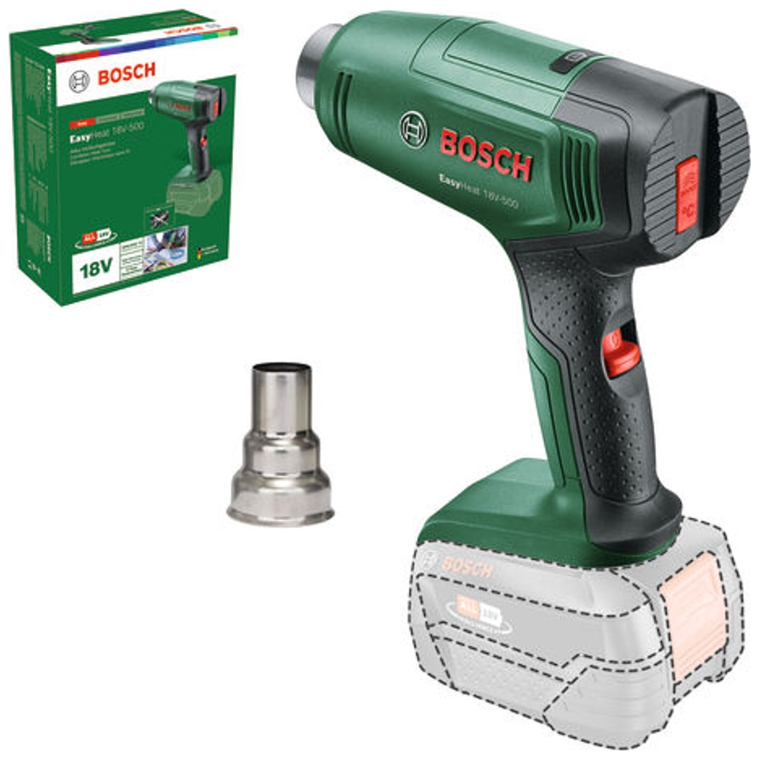 Bosch Akku-Heißluftgebläse EasyHeat 18V-500, incl. Zubehör, Karton