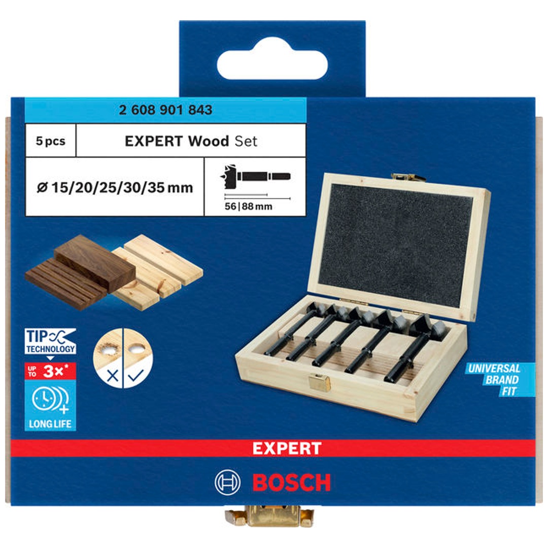 Bosch Professional Bosch EXPERT Forstnerbohrer Woodsatz, 5-tlg.