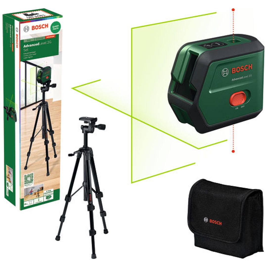 Bosch Professional Bosch Kreuzlinien-Laser AdvancedLevel 2G Set, Incl. Tasche