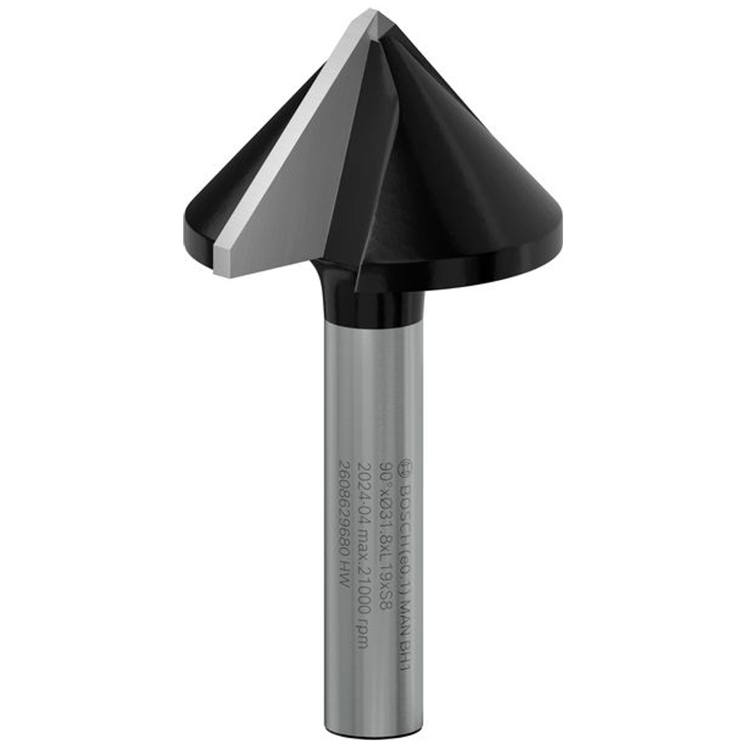 Bosch Professional Bosch PRO Spitznutfräser, 90° x Ø 31,8, Schaft 8 mm