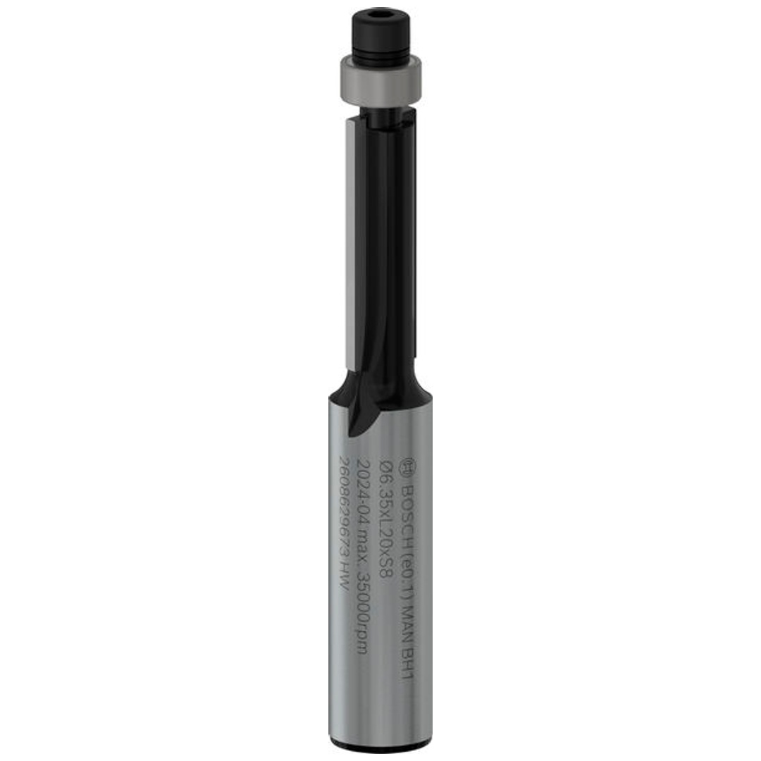 Bosch Professional Bosch PRO Bündigfräser mit untenliegendem Führungskugellager, Ø6,35 x L20, Schaft 8 mm