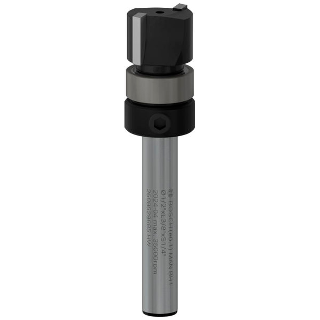 Bosch Professional Bosch PRO Bündigfräser, obenliegendes Führungskugellager, Ø 1/2 x L 3/8, Schaft 1/4