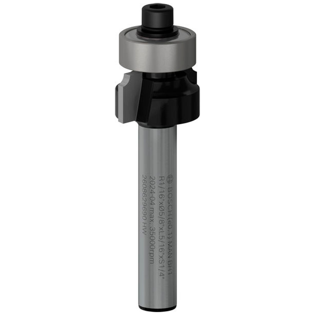 Bosch Professional Bosch PRO Abrundfräser, R 1/16, Schaft 1/4
