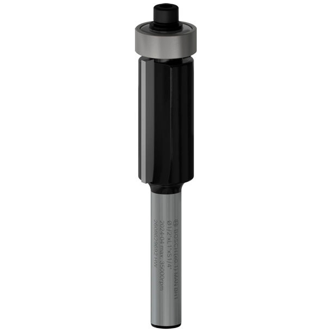 Bosch Professional Bosch PRO Bündigfräser, untenliegendes Führungskugellager, Ø 1/2 x L 1, Schaft 1/4