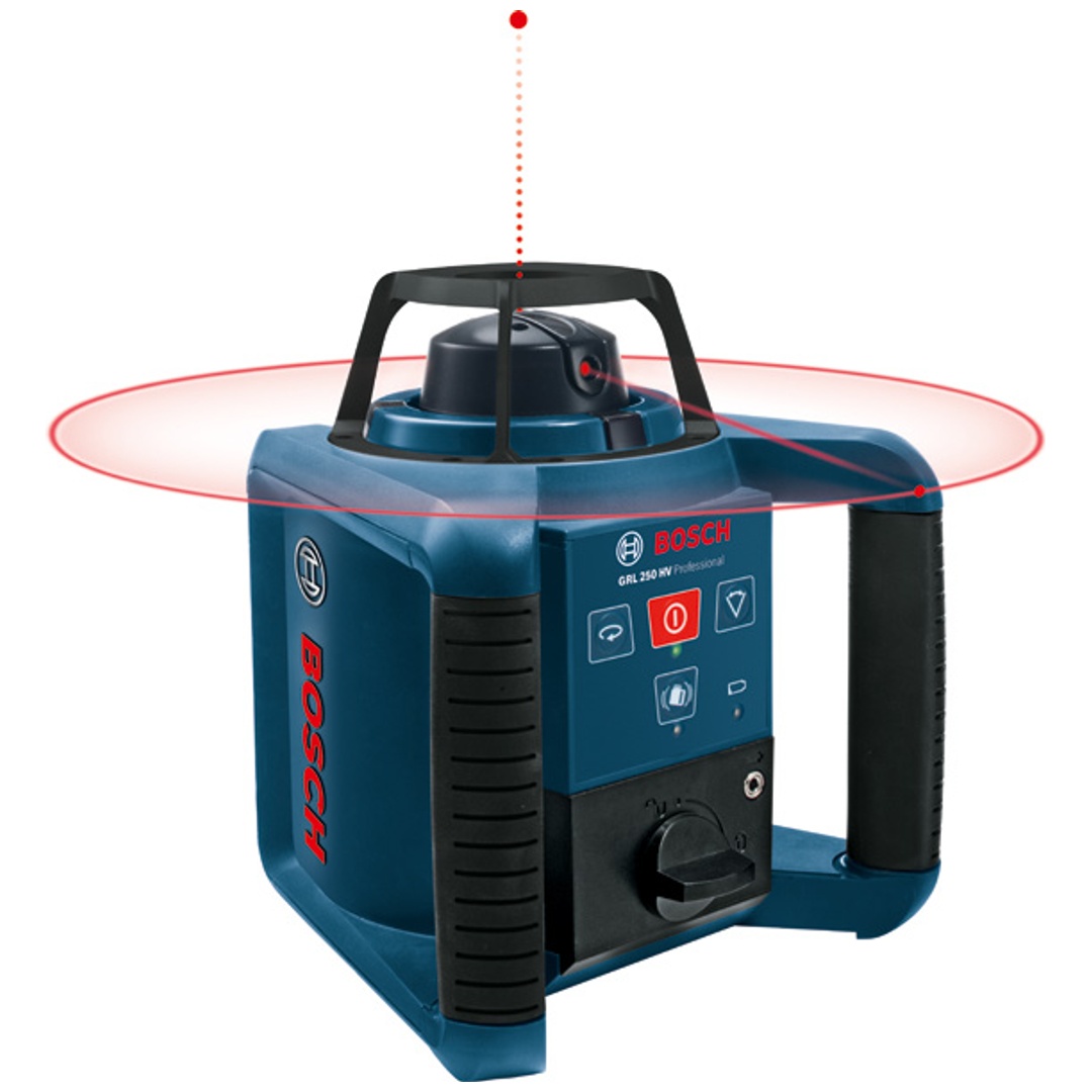Bosch Professional Bosch Rotationslaser GRL 250 HV, Zubehör, Fernbedienung, Transportkoffer