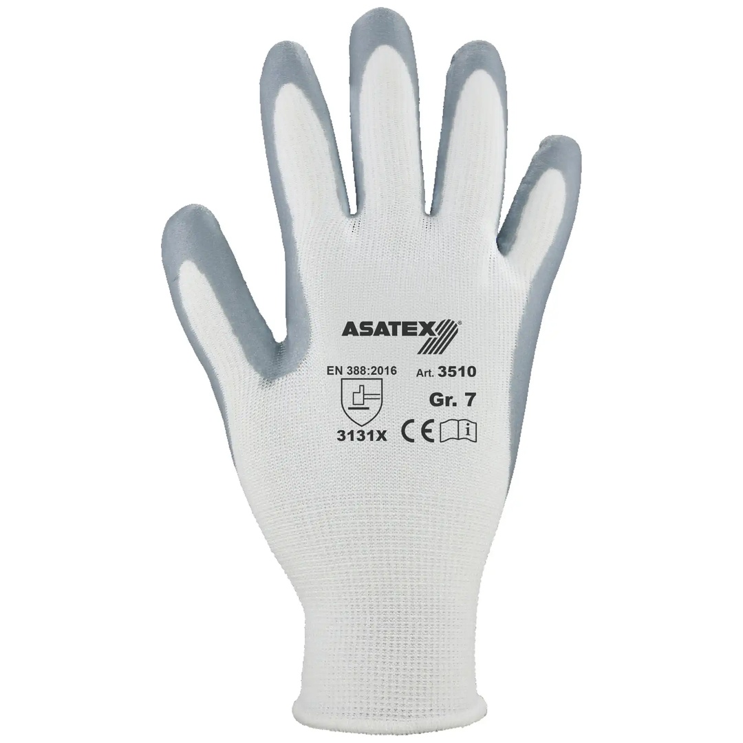 Asatex Feinstrickhandschuh 3510 beschichtet Gr. 10 weiß