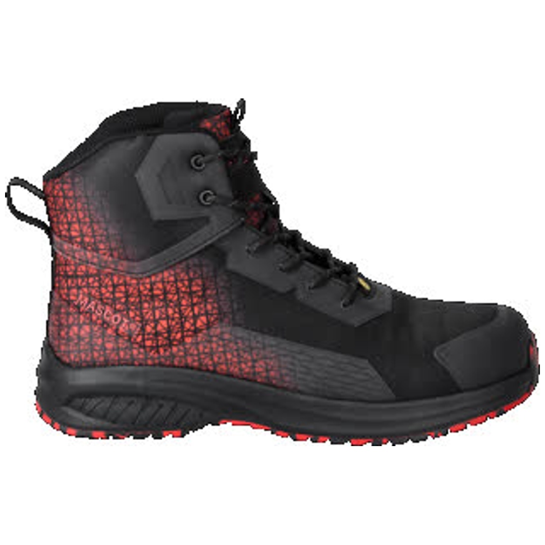 Mascot Sicherheitsstiefel F1503 S3S SR FO Gr. 48 schwarz/verkehrsrot