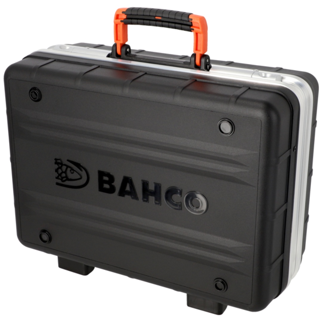 Bahco Hartschalenkoffer, 37 Liter, Werkzeugtafeln mit elastischen Taschen