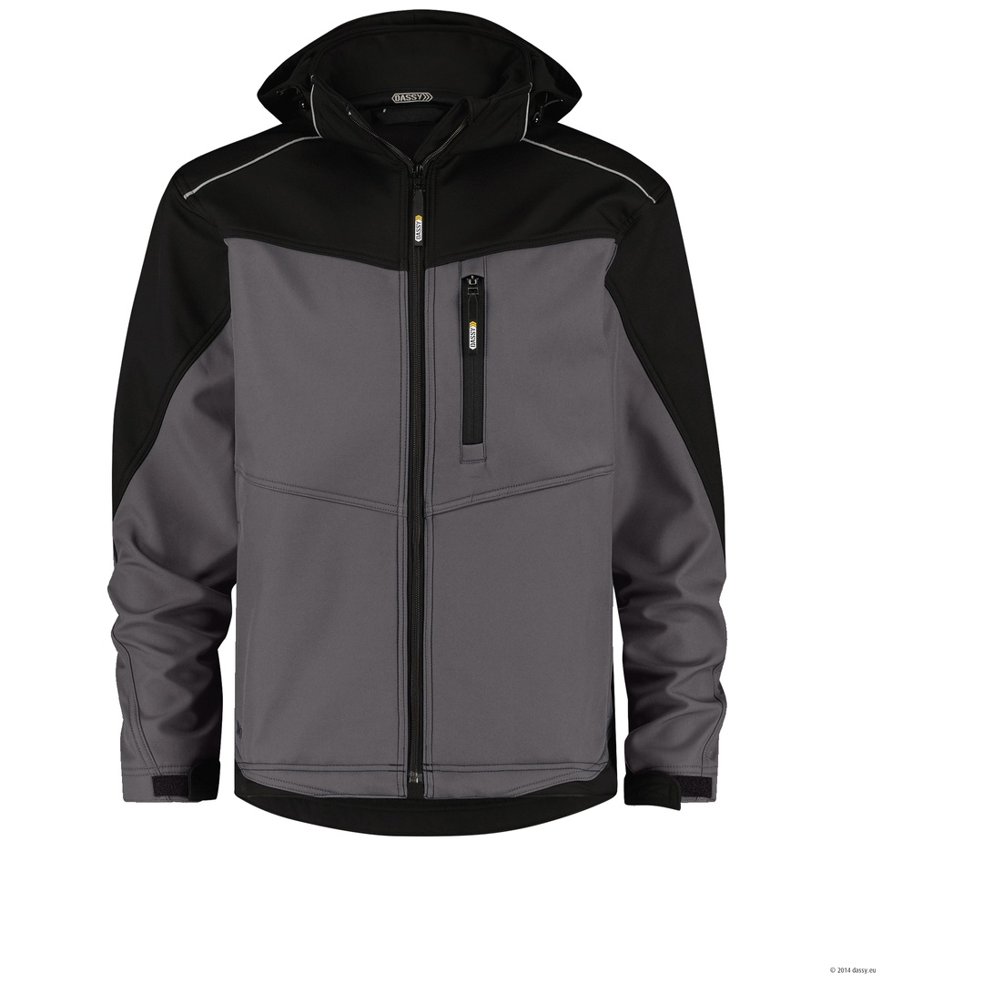 Dassy-300336 Softshelljacke Jakarta Gr. L zementgrau/schwarz