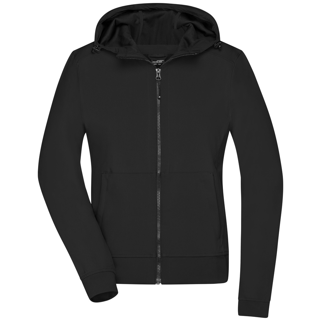 James & Nicholson Damen Softshell Jacke Mit Kapuze JN1145 Gr. M Black/black