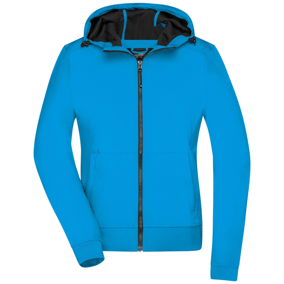 James & Nicholson Damen Softshell Jacke Mit Kapuze JN1145 Gr. L Blue/black