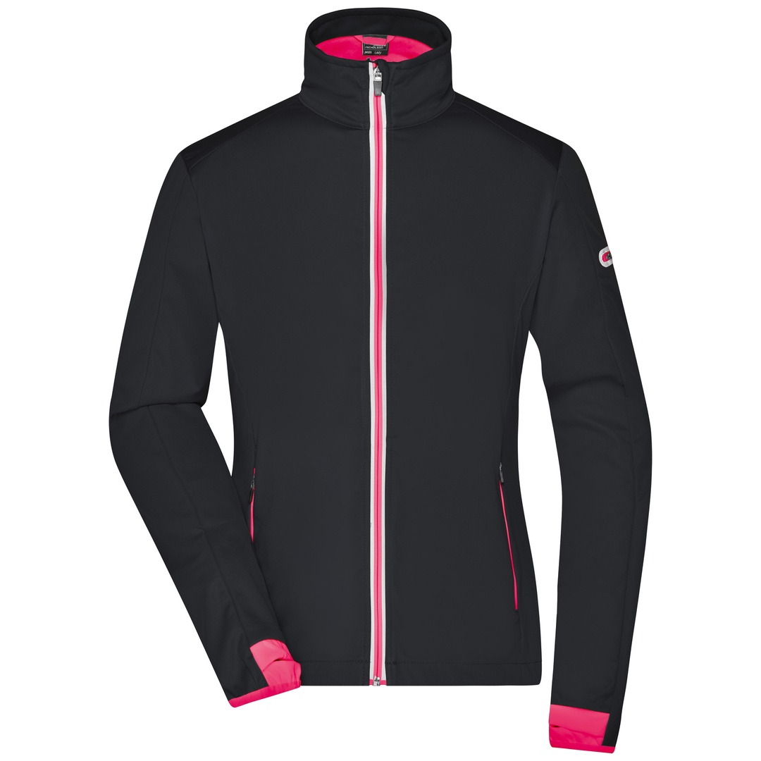 James & Nicholson Damen Softshell-Jacke JN1125 Gr. L black/light-red