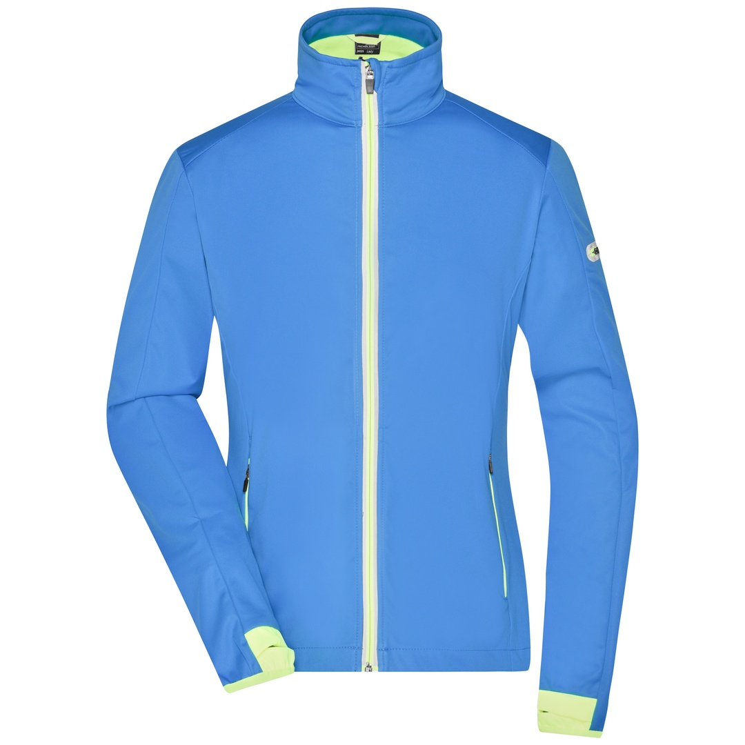 James & Nicholson Damen Softshell-Jacke JN1125 Gr. M bright-blue/bright-yellow