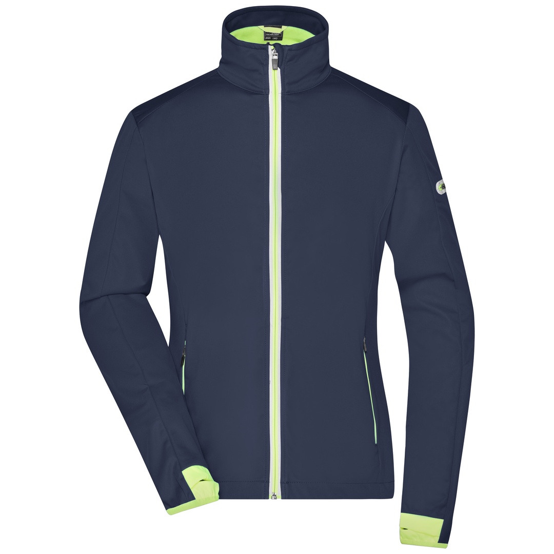 James & Nicholson Damen Softshell-Jacke JN1125 Gr. L navy/bright-yellow