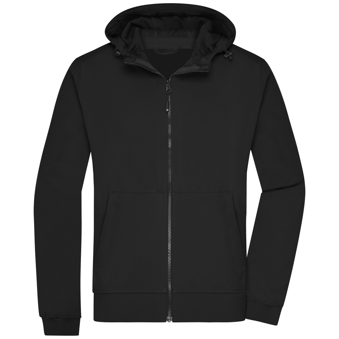 James & Nicholson Herren Softshell Jacke Mit Kapuze JN1146 Gr. L Black/black