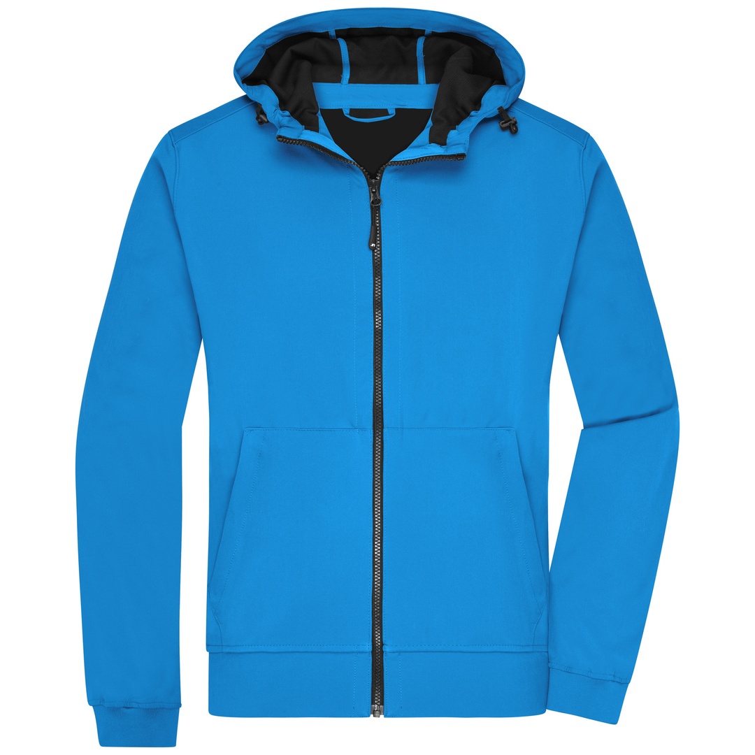James & Nicholson Herren Softshell Jacke mit Kapuze JN1146 Gr. S blue/black