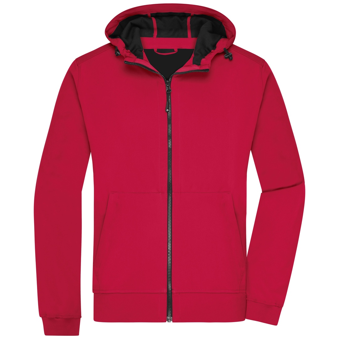 James & Nicholson Herren Softshell Jacke mit Kapuze JN1146 Gr. L red/black