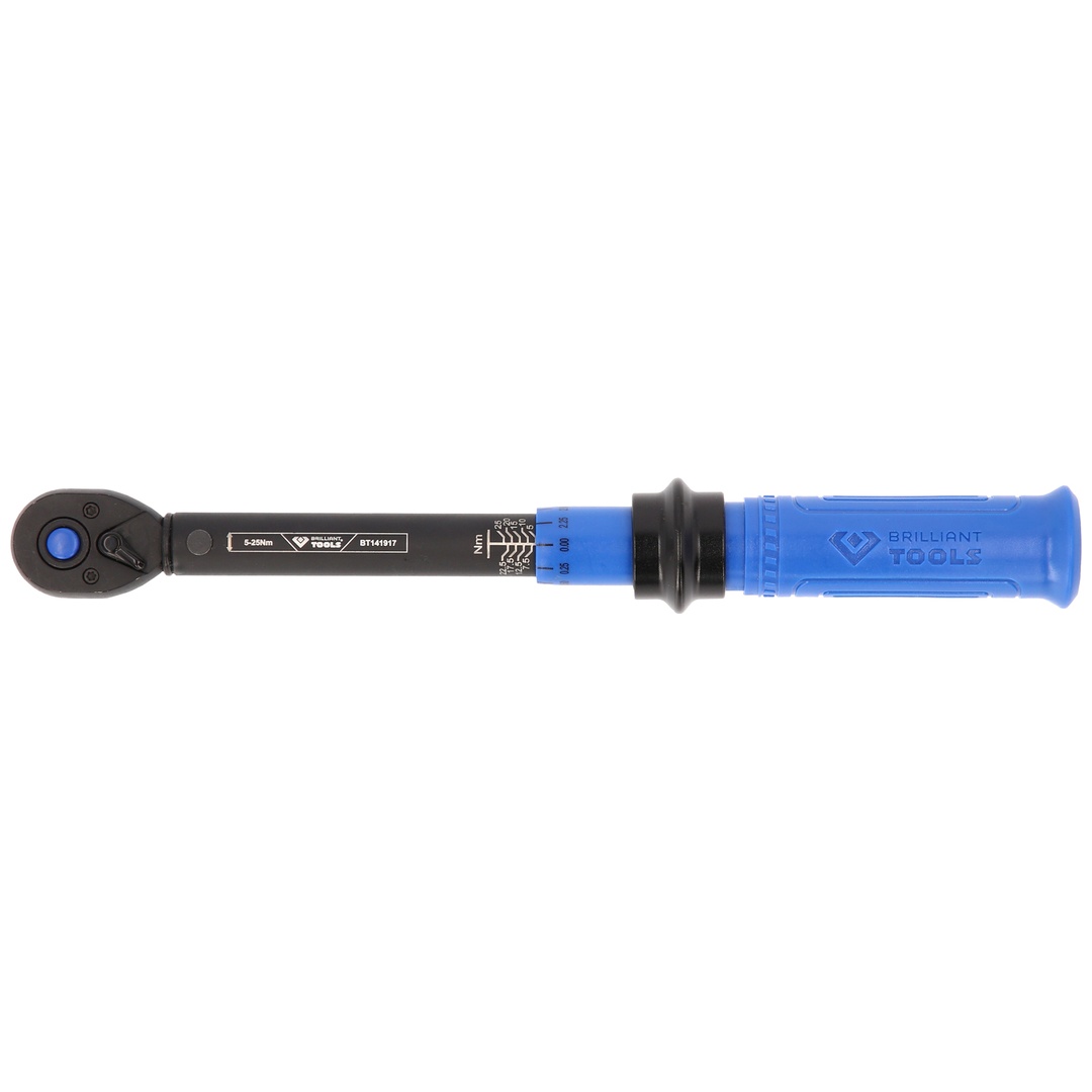 Brilliant Tools 1/4 Ratschen-Drehmomentschlüssel umschaltbar, 5-25 Nm