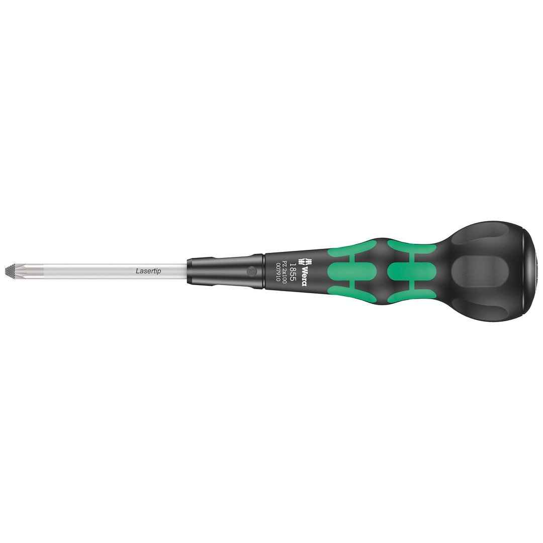 Wera 1855 PZ Kraftform Ball-Grip Kreuzschlitz-Schraubendreher, PZ 2 x 100 mm