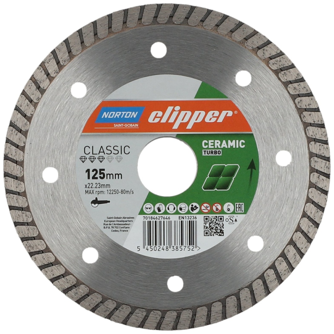 Norton Clipper Diamant-Trennscheibe Classic Ceramic 125x22,23