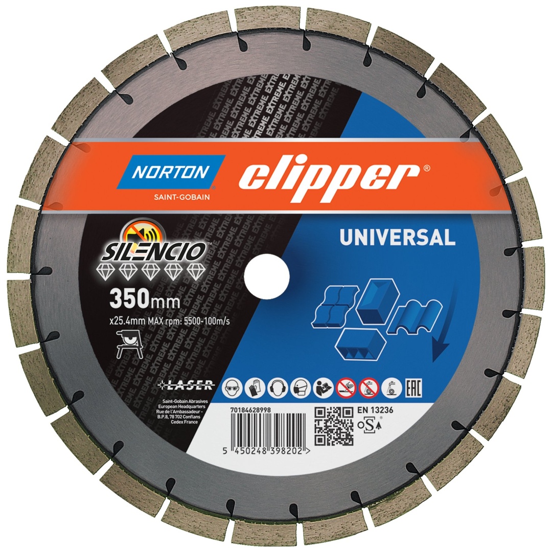 Norton Clipper Diamant-Trennscheibe Extreme Univeral Silencio,350x25,4 mm