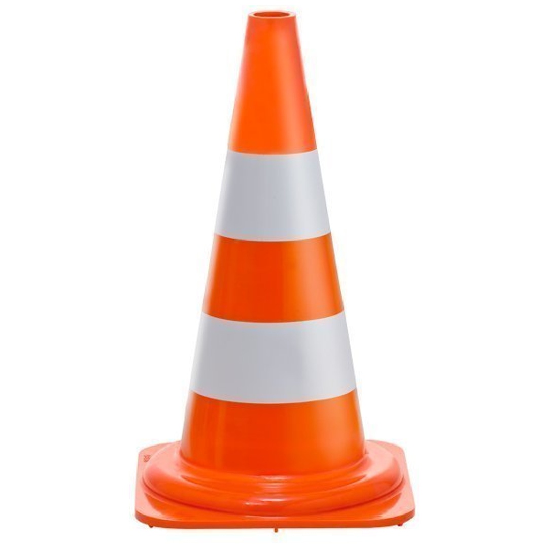 Wemas Verkehrsleitkegel PVC orange/weiß 500 mm 62440