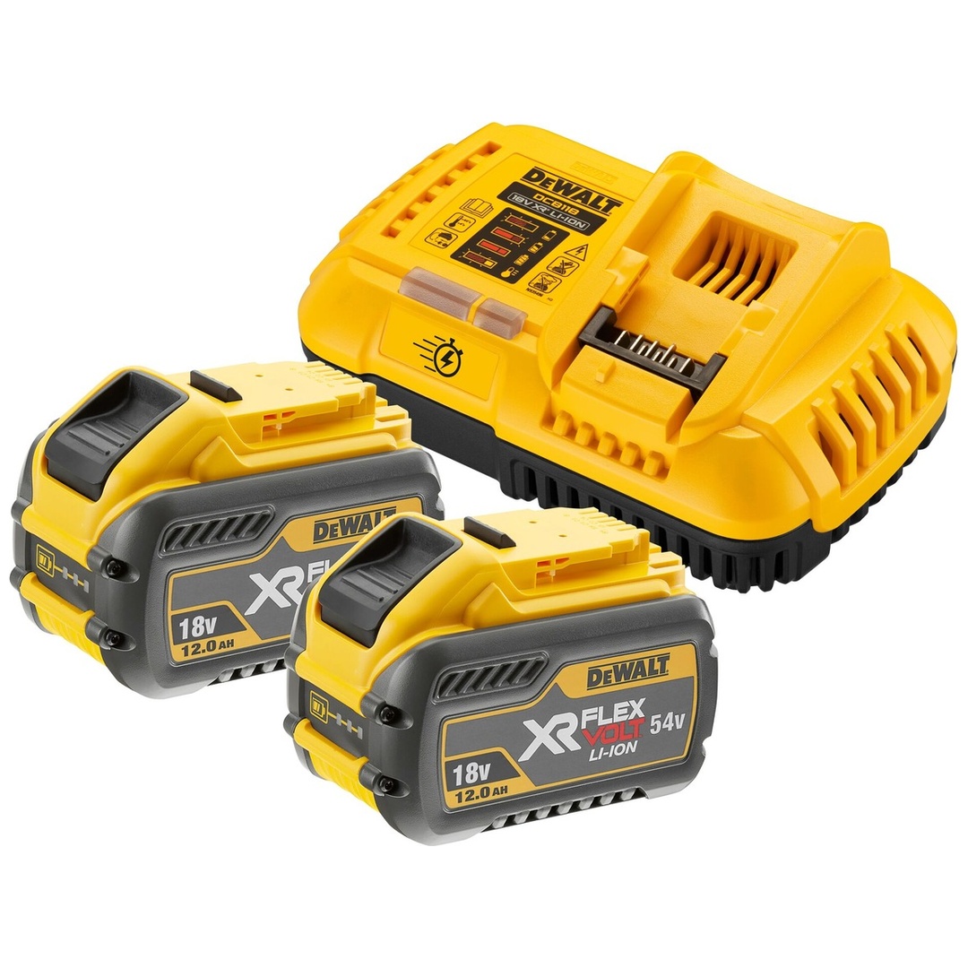 DeWalt Akku-Starter-Set XR FLEXVOLT 54 V / 216 Wh, incl. 2x Akku und 1x Schnellladegerät, TSAK-Box