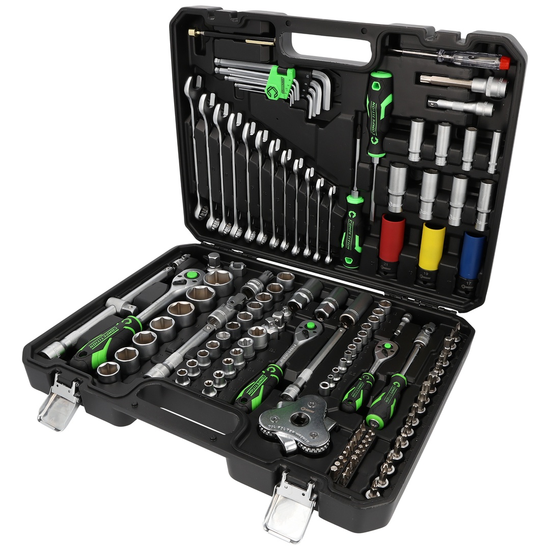 KS Tools COMPETITION 1/4+3/8+1/2; Steckschlüssel-Satz, 132-tlg., KFZ-Spezial