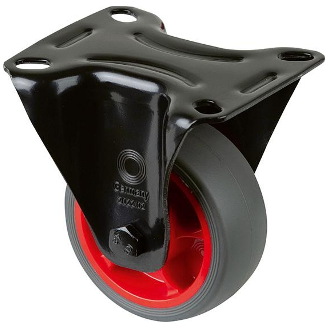 BS Rollen BS Transportrolle L810, Bockrolle Ø 80mm,B 32mm,100kg mit Anschraubplatte,grau