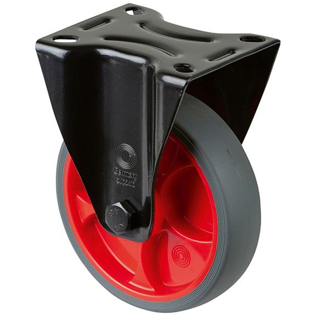 BS Rollen BS Transportrolle L810, Bockrolle Ø 125mm,B 32mm,120kg mit Anschraubplatte,grau