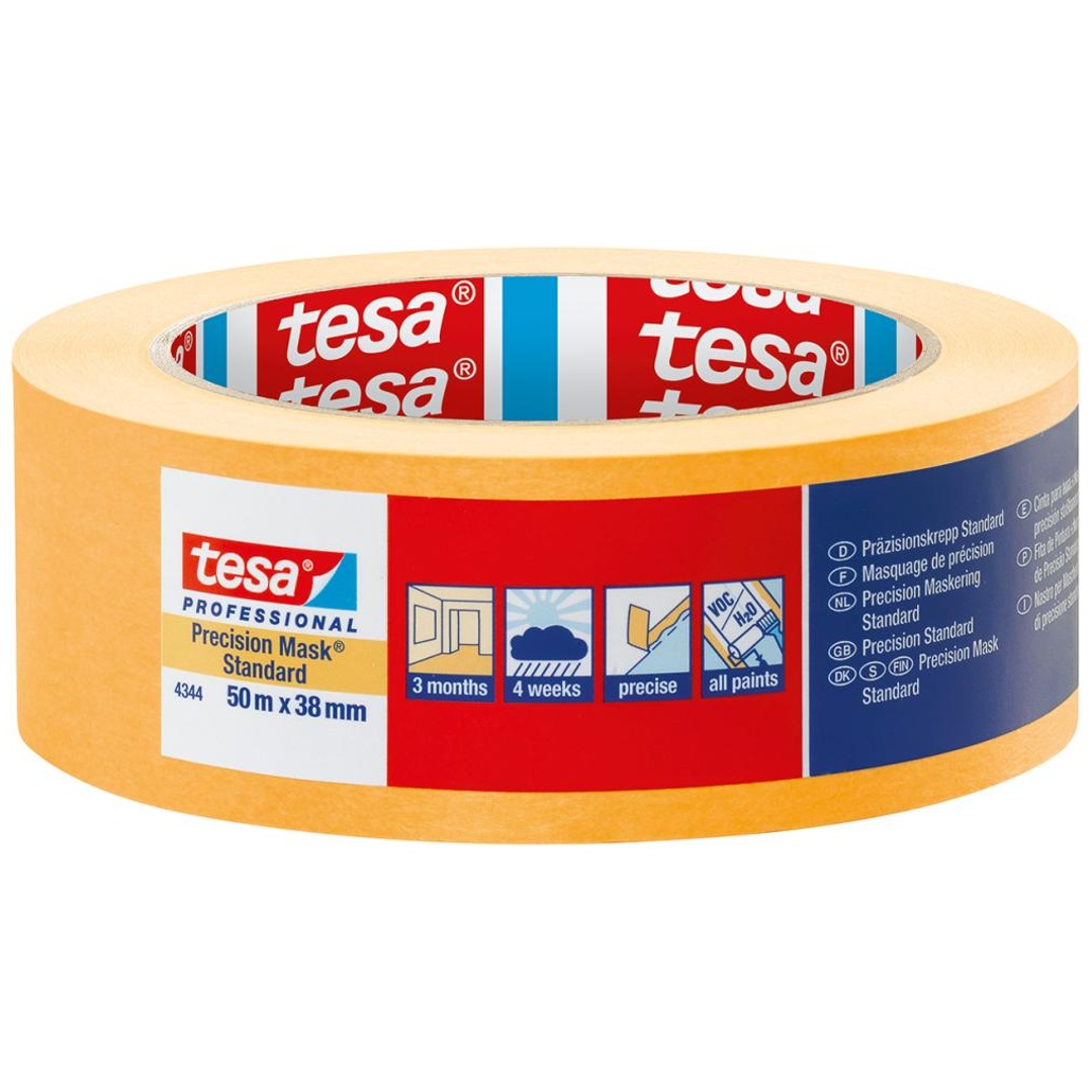 Tesa Präzisionskrepp 4344 Stand.glatt hellbeige L.50m B.38mm Rl.