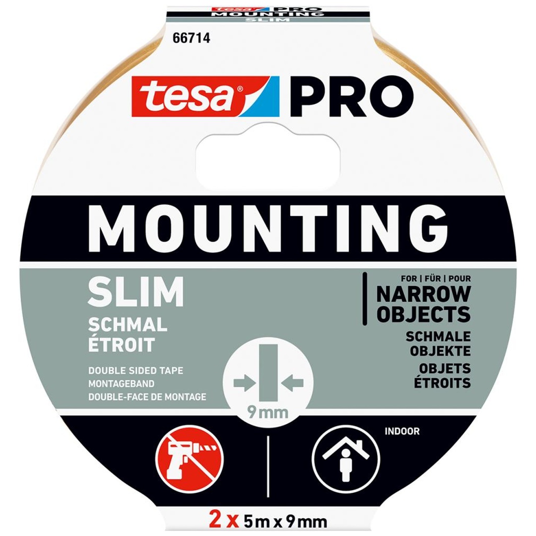 tesa Montageband Mounting PRO Schmal 2x 5m:9mm 66714-00000-00