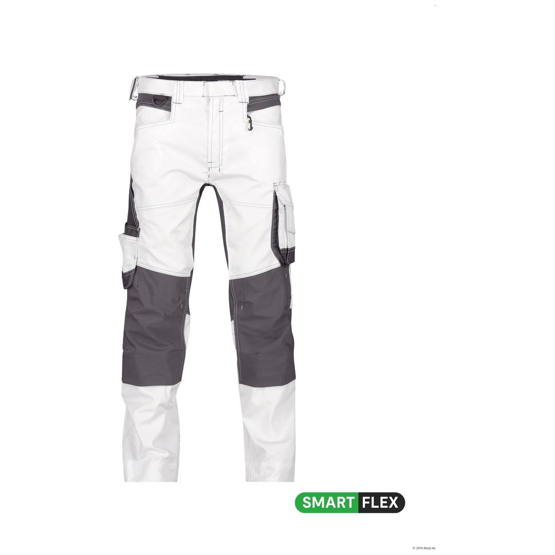 Dassy Stretch-Malerhose Dynax PESCO41 201019 Gr. 58-MINUS weiß/anthrazitgrau