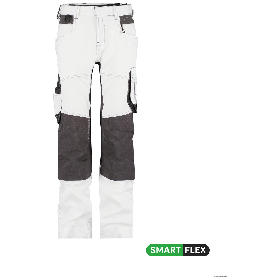 Dassy Stretch-Malerhose Damen Dynax 201020 PESCO41 Gr. 36-STANDARD weiß/anthrazitgrau