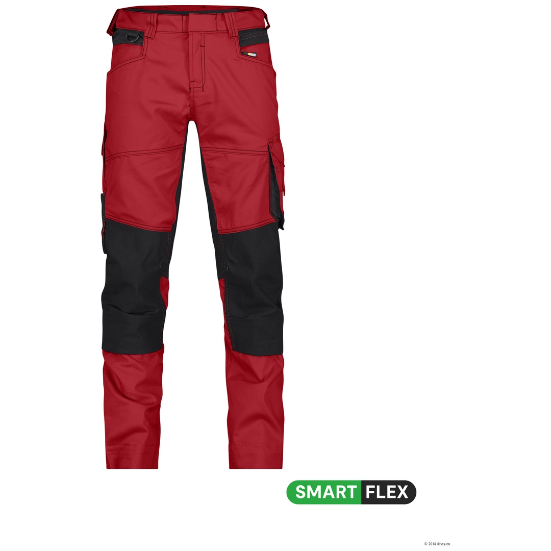 Dassy Stretch-Arbeitshose Dynax Damen 201001 PESCO41 Gr. 32-STANDARD rot/schwarz