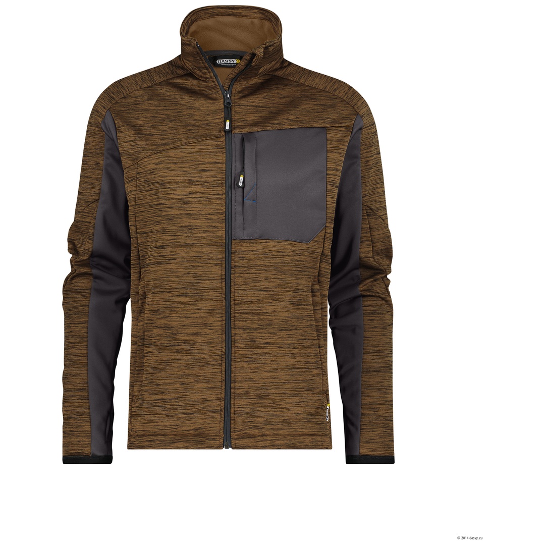 Dassy Fleecejacke Convex 300447 PES38 Gr. XL-STANDARD lehmbraun/anthrazitgrau