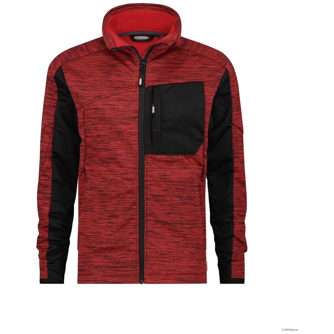 Dassy Fleecejacke Convex 300447 PES38 Gr. M-STANDARD rot/schwarz