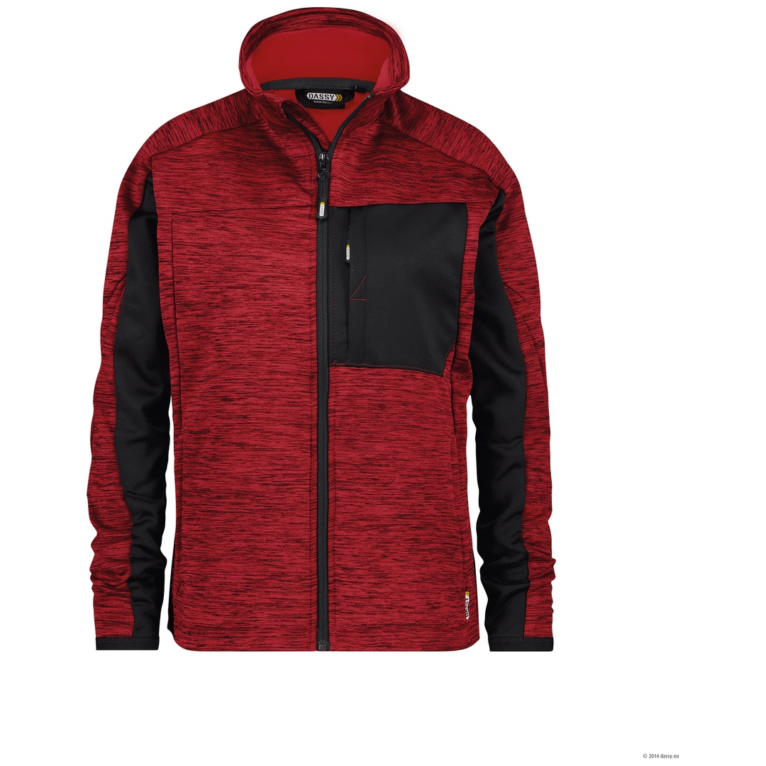 Dassy Fleecejacke Convex 300474 Damen PES38 Gr. S rot/schwarz