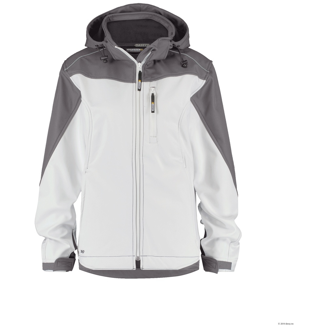 Dassy Softshell-Jacke Jakarta 300435 Damen PES21 Gr. XS weiß/zementgrau