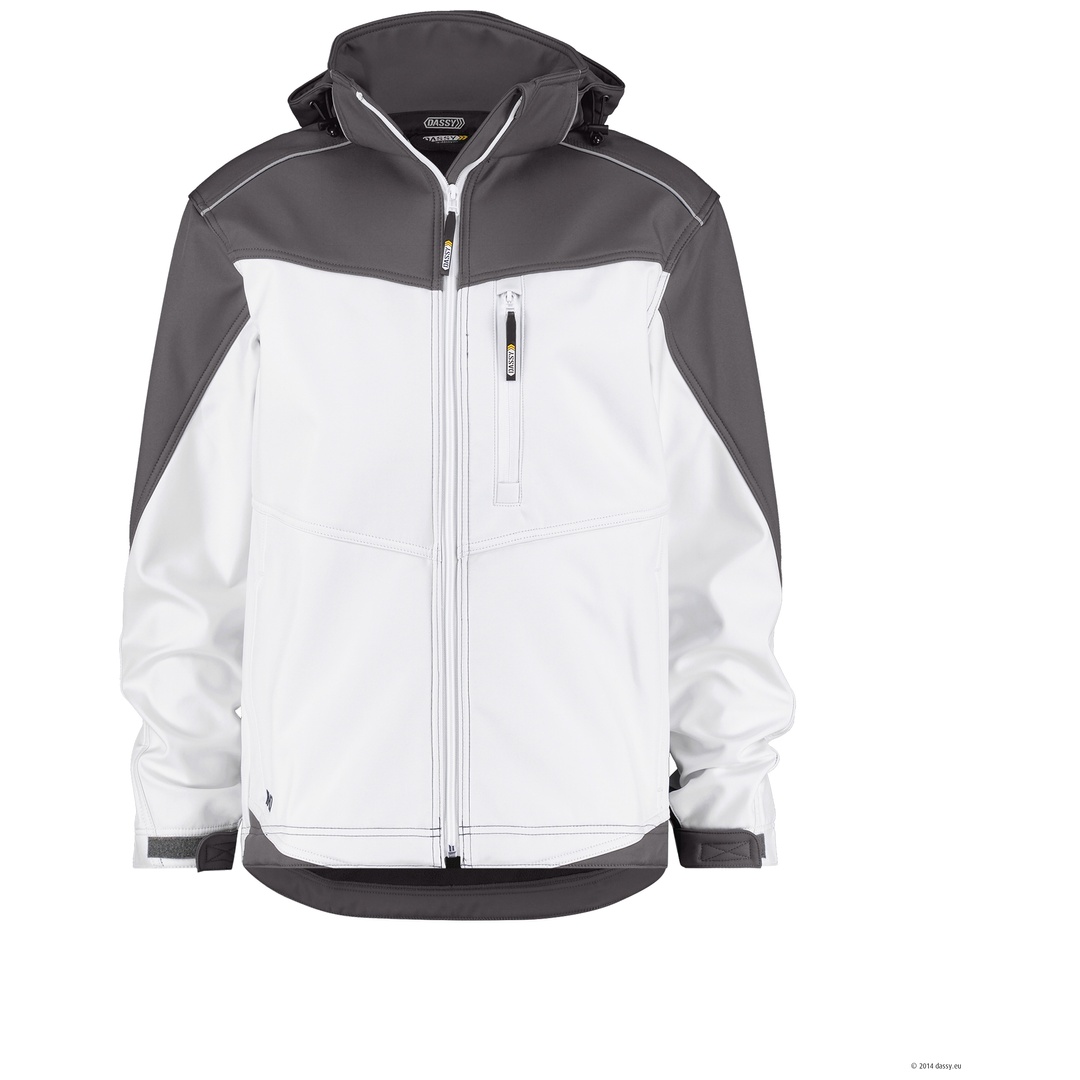 Dassy Softshelljacke Jakarta 300336 PES21 Gr. 4XL weiß/zementgrau